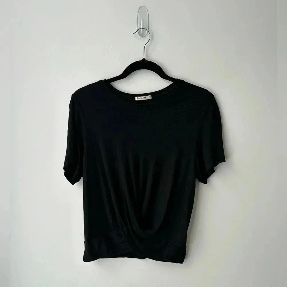 Marine Layer ribbed tense black shirt
